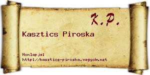 Kasztics Piroska névjegykártya